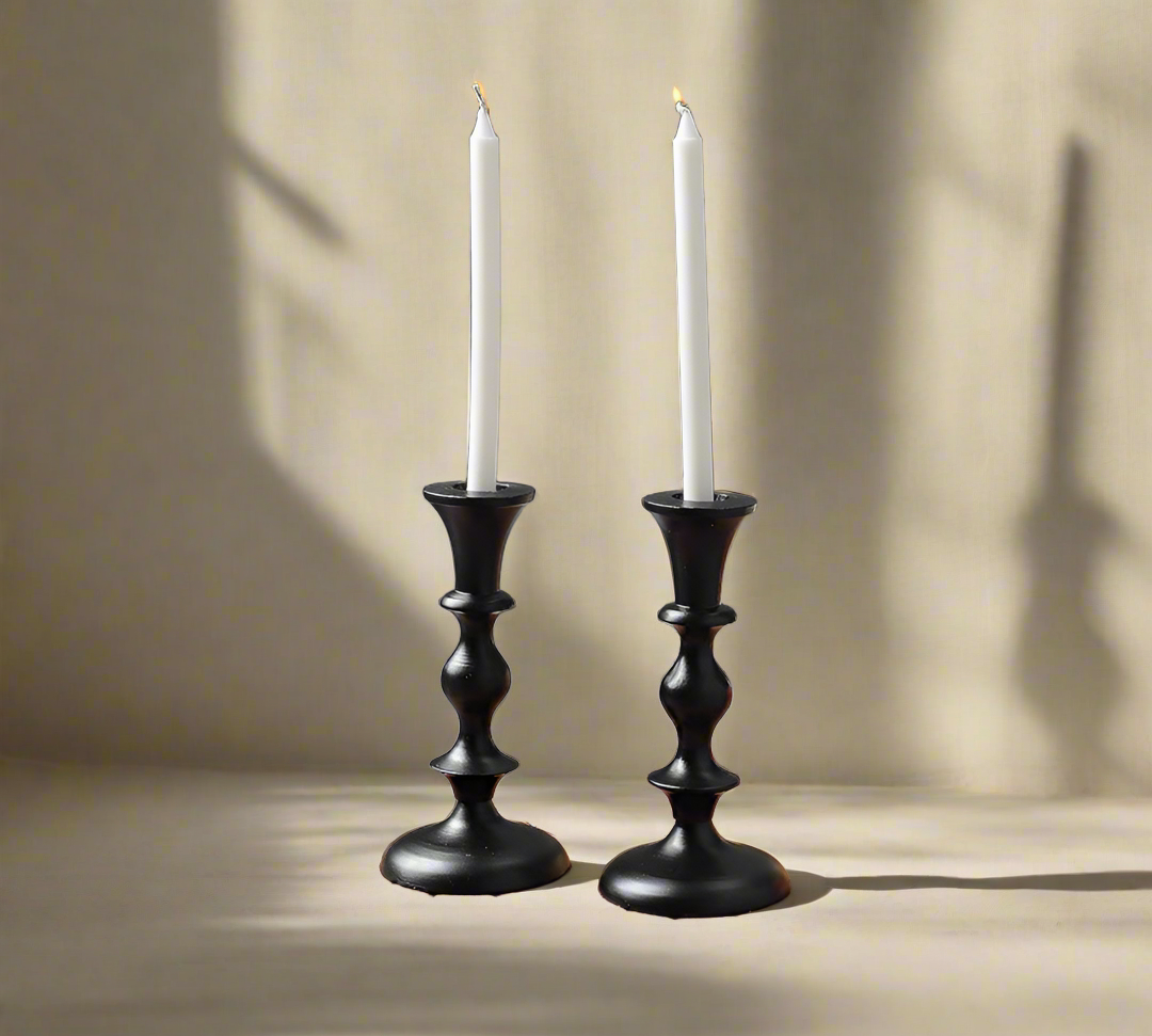 Family dinner Candle Holder (set of 2) 2 Taper Candles INCLUDED