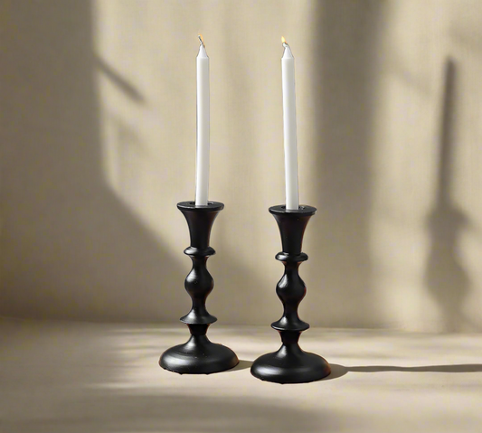 Chic Candle Holder (set of 2) Taper Candles INCLUDED